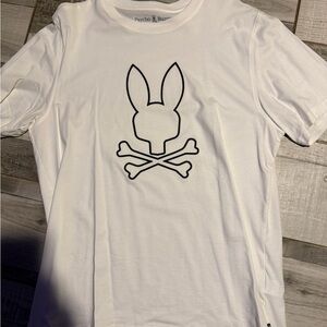 Psycho Bunny White Tee with Black Graphic